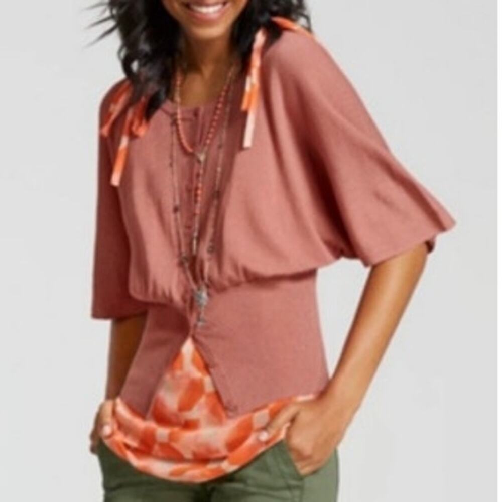 CABI #5284 Brick Dust Kimono Sleeves Cardigan M
